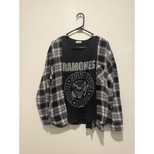 Reworked Upcycle Grunge Oversize Ramones  Top S/M